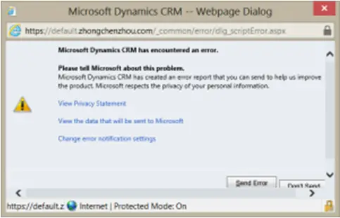 CRM has encountered an error.