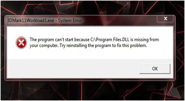 3DMark11Workload1.exe – System Error