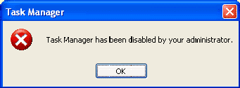 Task manager has been disabled by your administration