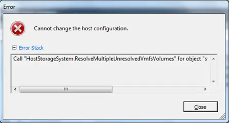 Cannot change the host configuration