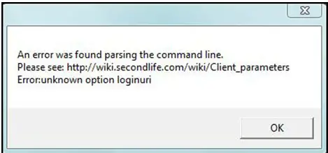 An error was found parsing the command line.