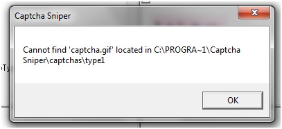 Cannot find ‘captcha.gft’ located in C:PROGRA~1CaptchaSnipercaptchastype1