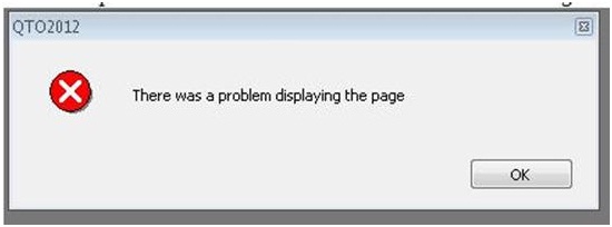 QTO2012 - There was a problem displaying the page