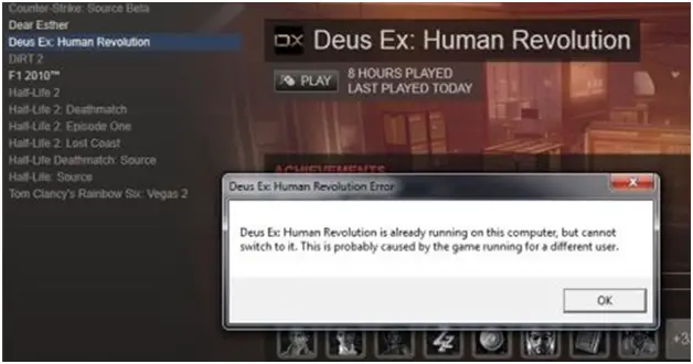 Deus Ex: Human Revolution Error