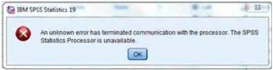 spss processor is unavailable error