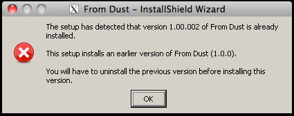 installs an earlier version of From Dust
