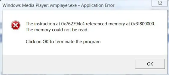 Windows media error code on vista