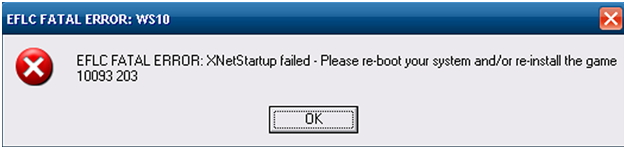 EFLC FATAL ERROR: WS10