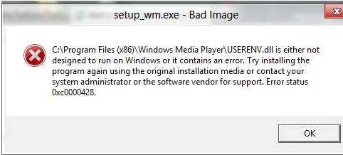 Setup _wm.exe-Bad Image