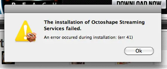 Octoshape Streaming Services failed