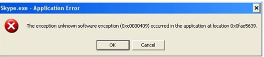Skype Application Error