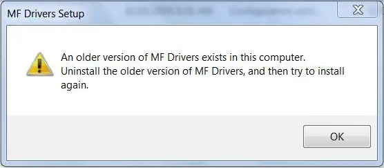 An older version of MF Drivers exists in the computer.