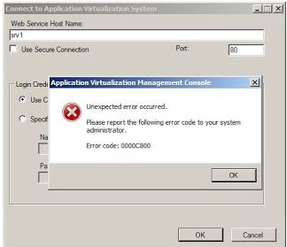 Unexpected error occurred in Virtualization Management