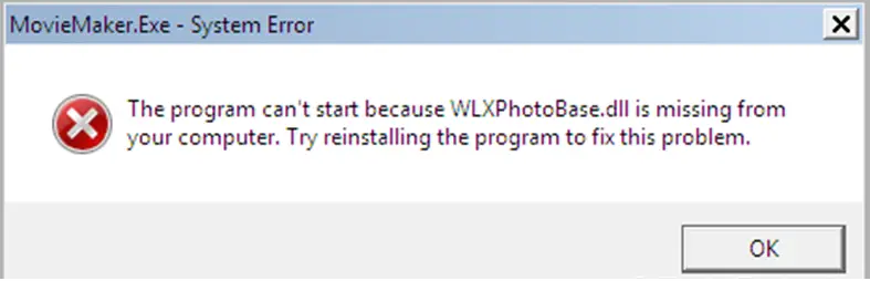 MovieMaker.Exe-System Error