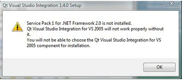 Service Pack 1 for .NET Framework 2.0 is not installed