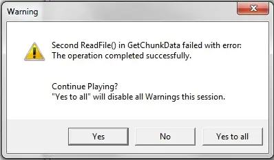 Second ReadFile () in GetChunkData failed with error