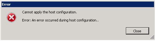 Cannot apply the host configuration