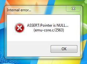 ASSERT: Pointer is NULL... (emu-core. c/2563)