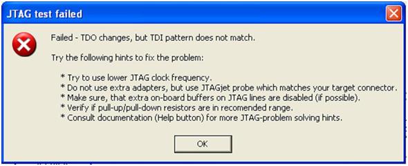 Jtag error