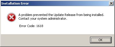 installation error code 1618 installation error code 1618