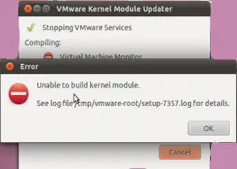 Unable to build kernel modules.