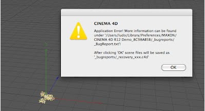 cinema 4d application error fix