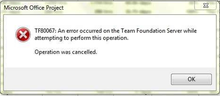 Project Server 2010 Team Foundation Error