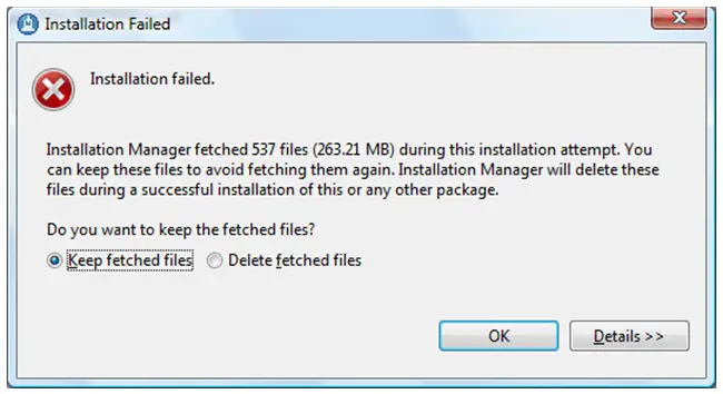 Installation of Rational AppScan Developer Edition gives error before complete.