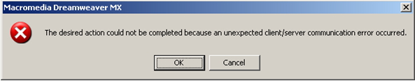 unexpected client/server communication error occurred
