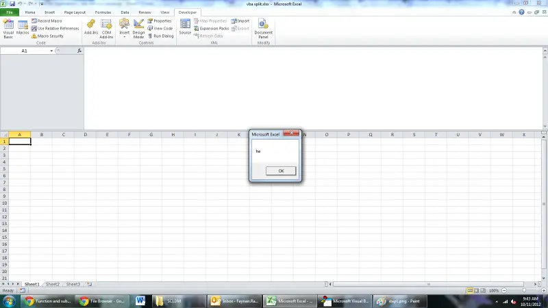 MSG Box Macro Excel