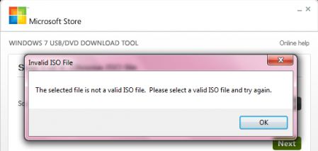 invalid ISO file