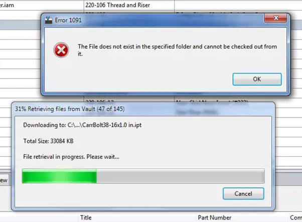 The file does not exist in the specified folder and cannot be checked out from it.