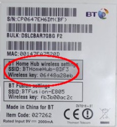 BT home hub wireless settings