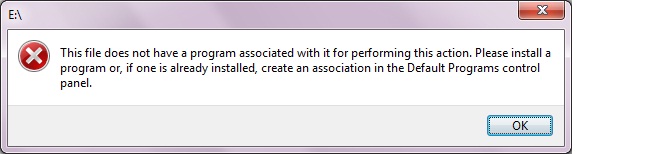 This file does not have any program associated with it for performing this action