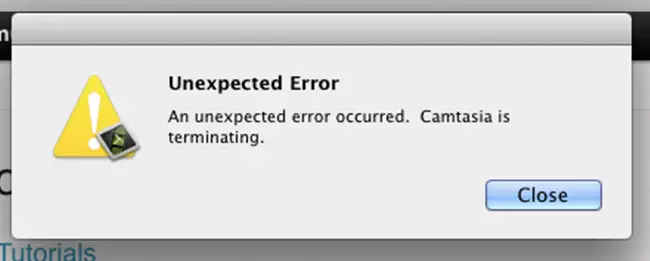 Camtasia Studio Error