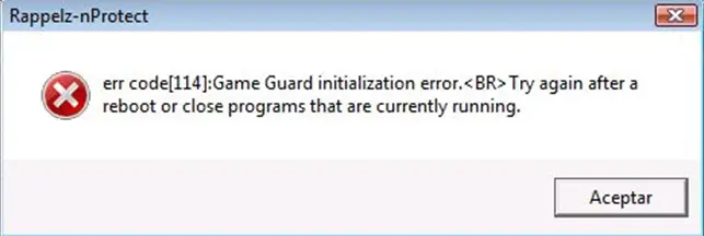 Game Guard initialization error