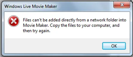 Windows Movie Maker error