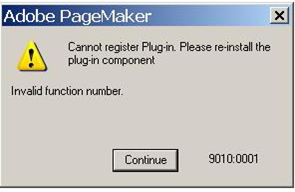 Cannot register Plug-in. Please re-install the plug component.