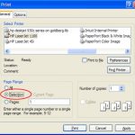 Printing a Part of the Page in Web Explorer, Word and Excel