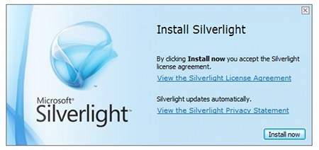 Sliverlight installation window console