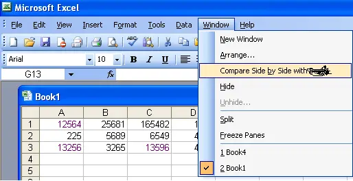 click Windows Menu and then Side by Side with