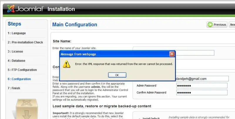 Joomla installation