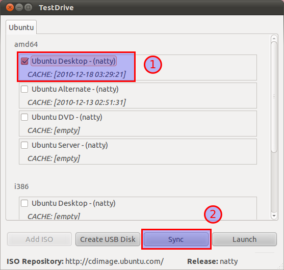 testdrive-ubuntu desktop-sync