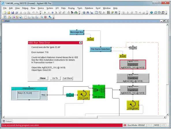 Cannot execute file 'gpib-32.dll' Error number: 716