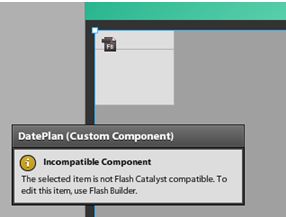 The selected item is not Flash Catalyst Compatible