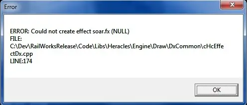 Could not create effect soar.fx (NULL)