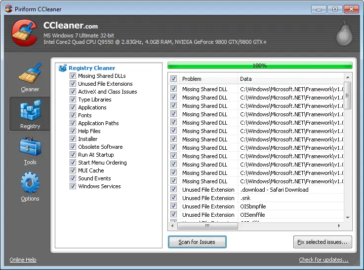 registry cleaning buy installing CCleaner