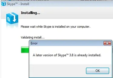 Installation problem in Skype