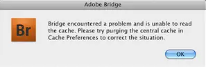 Adobe Bridge Installation Error-Bridge encountered a problem and is unable to read the cache