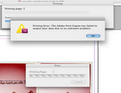 Error “Printing Error: adobe print engine has failed to output your data due to an unknown problem”